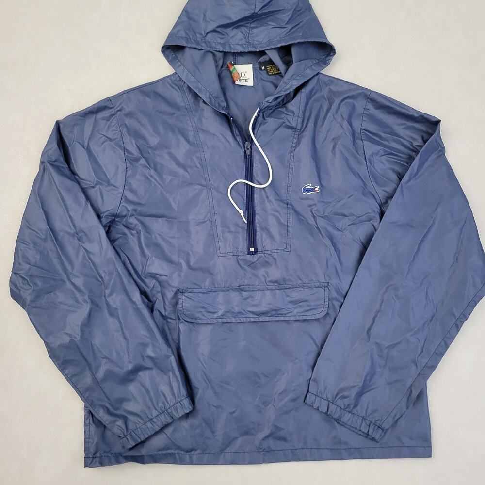 Vintage Izod Lacoste Pullover Anorak Smock Packable Windbreaker Kangaroo Size M